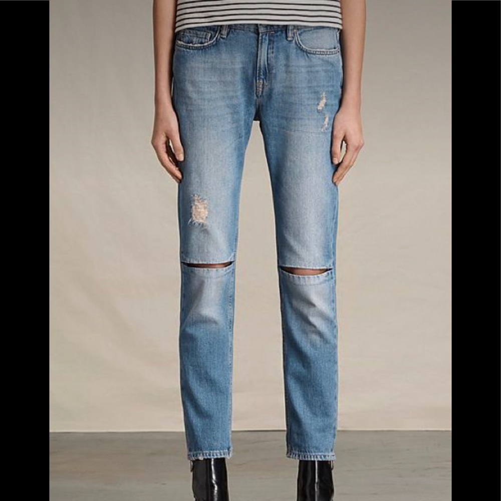 AllSaints Slit Boyfriend Jeans Size 29